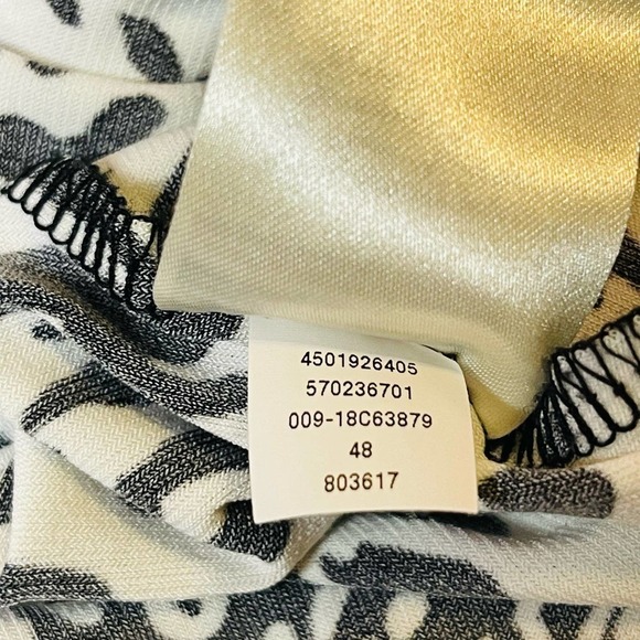 Chico’s Assymetrical Animal Print Polka Dot Tunic 3/4 Sleeve Size 2 - Picture 9 of 12